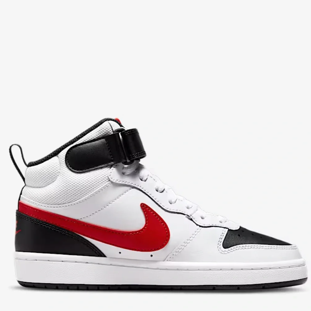 EUC NIKE: Court Borough Mid 2- Red and Black Basketball Sneakers EUC- Size 7Y